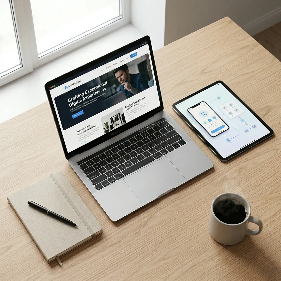 Beispiel für Webdesign – moderne Interface-Ansicht